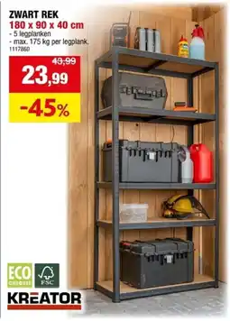 Hubo Kreator Zwart Rrek aanbieding