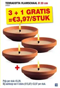Hubo Terracotta Vlamschaal aanbieding