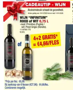 Hubo WIJN INFINITUM ROOD of WIT 0,75 L aanbieding