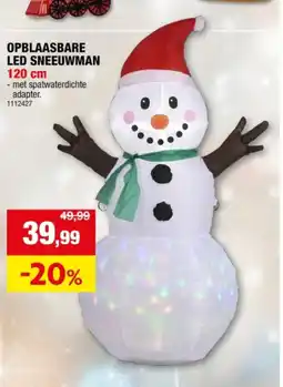 Hubo OPBLAASBARE LED SNEEUWMAN 120 cm aanbieding