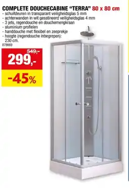 Hubo COMPLETE DOUCHECABINE TERRA 80 x 80 cm aanbieding