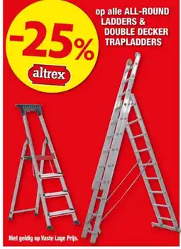 Hubo op alle ALL-ROUND LADDERS & DOUBLE DECKER TRAPLADDERS aanbieding