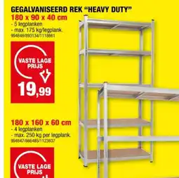 Hubo GEGALVANISEERD REK “HEAVY DUTY 180 x 90 x 40 cm aanbieding