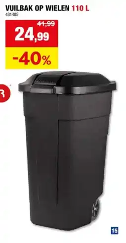 Hubo VUILBAK OP WIELEN 110 L aanbieding