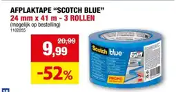 Hubo AFPLAKTAPE “SCOTCH BLUE 24 mm x 41 m - 3 ROLLEN aanbieding