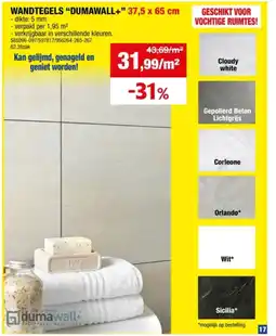 Hubo WANDTEGELS DUMAWALL+ 37,5 x 65 cm aanbieding