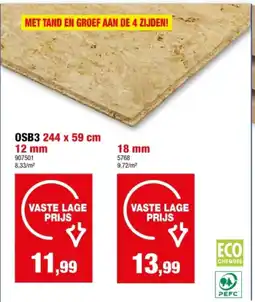 Hubo OSB3 244 x 59 cm 12 mm aanbieding
