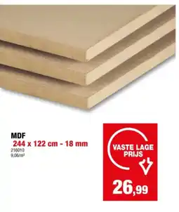 Hubo MDF 244 x 122 cm - 18 mm aanbieding