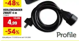 Hubo VERLENGSNOER ZWART 4 m aanbieding