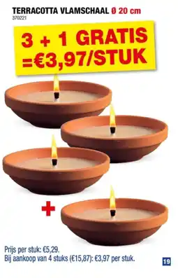 Hubo TERRACOTTA VLAMSCHAAL Ø 20 cm aanbieding