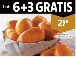 Cora Sandwichs Nature ou sucrés aanbieding