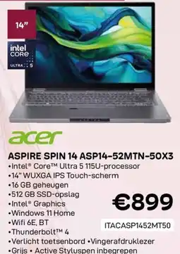CompuDeals Acer Aspire Spin 14 ASP14-52MTN-50X3 aanbieding