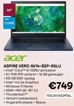CompuDeals Acer Aspire Vero AV14-52P-56LU aanbieding