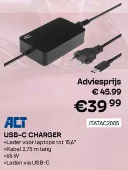 CompuDeals ACT USB-C Charger aanbieding
