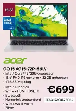 CompuDeals Acer Go 15 AG15-72P-56LV aanbieding
