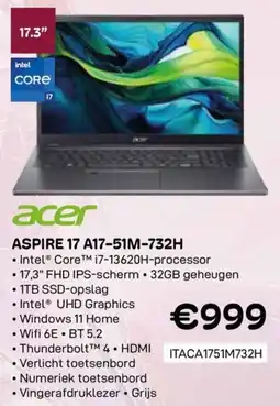 CompuDeals Acer Aspire 17 A17-51M-732H aanbieding