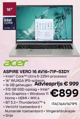 CompuDeals Acer Aspire Vero 16 AV16-71P-53DY aanbieding