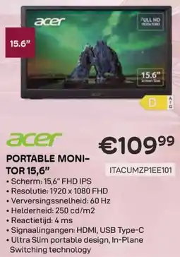 CompuDeals Acer Portable Monitor aanbieding