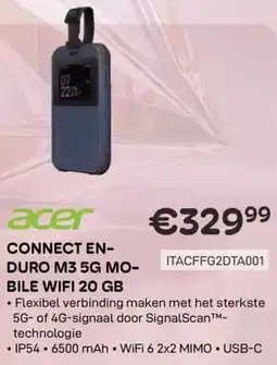 CompuDeals Acer Connect en Duro M3 5G Mobile WiFi 20 GB aanbieding