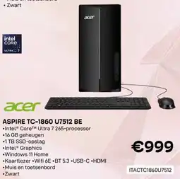 CompuDeals Acer Aspire TC-1860 U7512 BE aanbieding