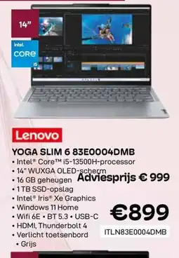 CompuDeals Lenovo Yoga Slim 6 83E0004DMB aanbieding