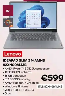 CompuDeals Lenovo Ideapad Slim 3 14AMN8 82XN004LMB aanbieding
