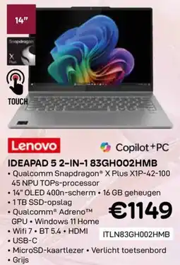 CompuDeals Lenovo Ideapad 5 2-in-1 83GH002HMB aanbieding