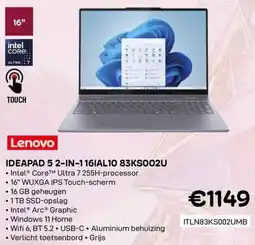 CompuDeals Lenovo Ideapad 5 2-in-1 16IAL10 83KS002U aanbieding