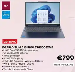CompuDeals Lenovo Ideapad Slim 5 16IRH10 83HS008XMB aanbieding