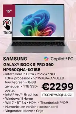 CompuDeals Samsung Galaxy Book 5 Pro 360 NP960QHA-KG1BE aanbieding
