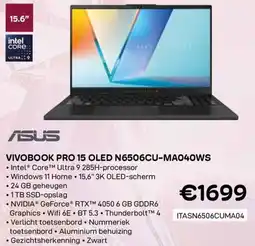 CompuDeals ASUS Vivobook PRO 15 OLED N6506CU-MA040WS aanbieding