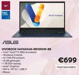 CompuDeals ASUS Vivobook 14X1404VA-EB1202W-BE aanbieding