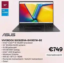 CompuDeals ASUS Vivobook 16X1605VA-SH1937W-BE aanbieding