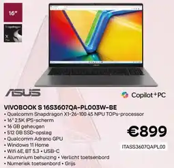 CompuDeals ASUS Vivobook S 16S3607QA-PL003W-BE aanbieding
