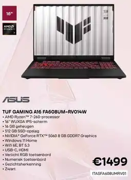 CompuDeals ASUS TUF Gaming A16 FA608UM-RV014W aanbieding