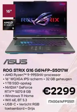 CompuDeals ASUS Rog Strix G16 G614FP-S5017W aanbieding