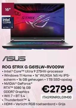 CompuDeals ASUS Rog Strix G G615LW-RV009W aanbieding
