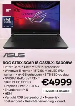 CompuDeals ASUS Rog Strix Scar 18 G835LX-SA008W aanbieding