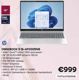 CompuDeals hp Omnibook 5 16-AF0005NB aanbieding