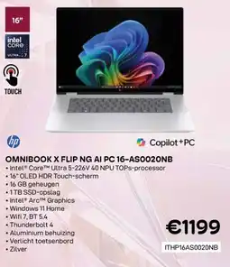 CompuDeals hp Omnibook X Flip NG AI PC 16-AS0020NB aanbieding
