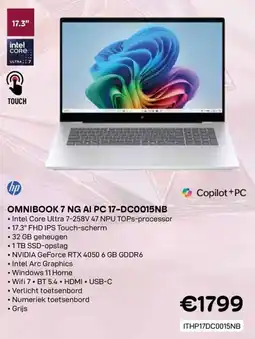 CompuDeals hp Omnibook 7 NG AI PC 17-DC0015NB aanbieding