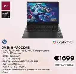 CompuDeals hp Omen 16-APO020NB aanbieding