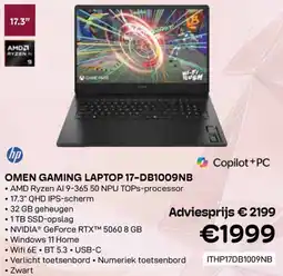 CompuDeals hp Omen Gaming Laptop 17-DB1009NB aanbieding