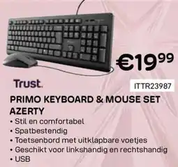 CompuDeals Trust primo keyboard & mouse set azerty aanbieding