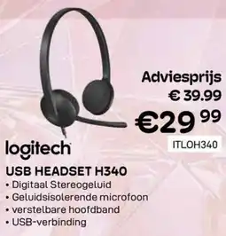 CompuDeals Logitech USB headset H340 aanbieding