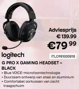 CompuDeals Logitech G pro x gaming headset black aanbieding