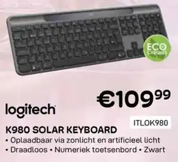 CompuDeals Logitech K980 solar keyboard aanbieding