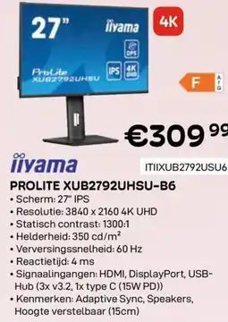 CompuDeals iiyama Prolite XUB2792UHSU-B6 aanbieding