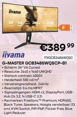 CompuDeals iiyama G-Master GCB3486WQSCP-B1 aanbieding