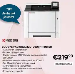 CompuDeals Kyocera ecosys PA2101CX 220-240V/printer aanbieding